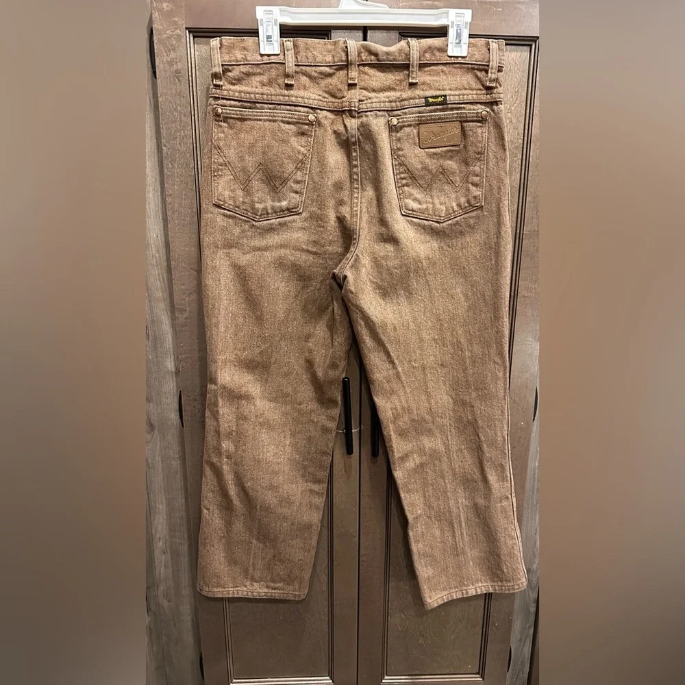 Wrangler Men's Tan Cotton Jeans 33x36 - Picture 2 of 5